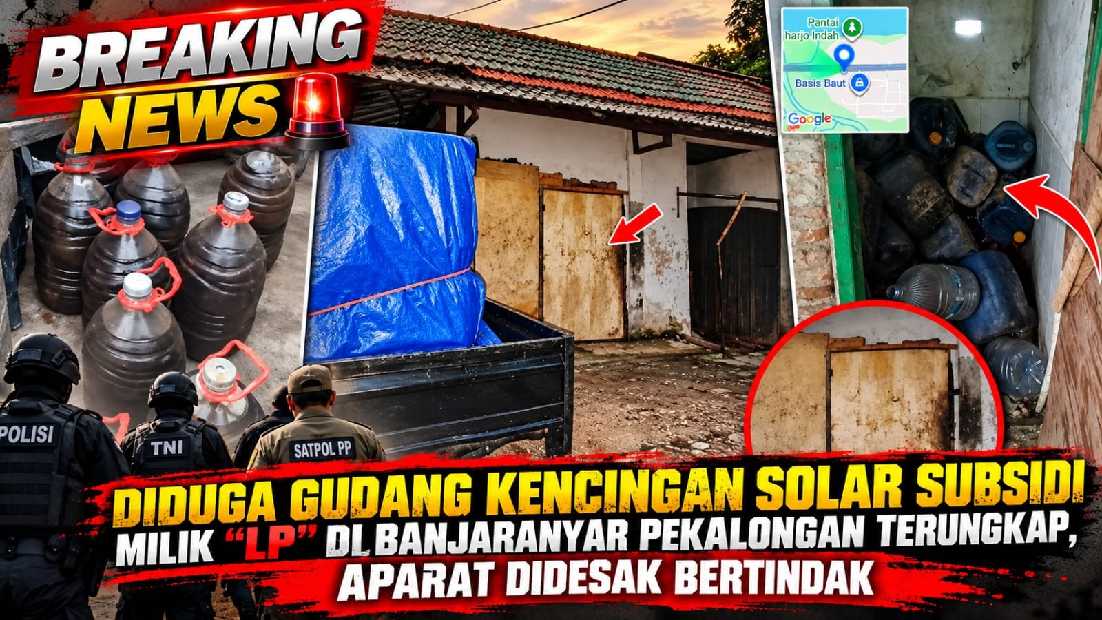 Diduga Gudang Penimbunan Solar Subsidi di Banjaranyar Kabupaten Pekalongan Terungkap, Seorang Bernama Agung, Jati dan Safii Jadi Sorotan