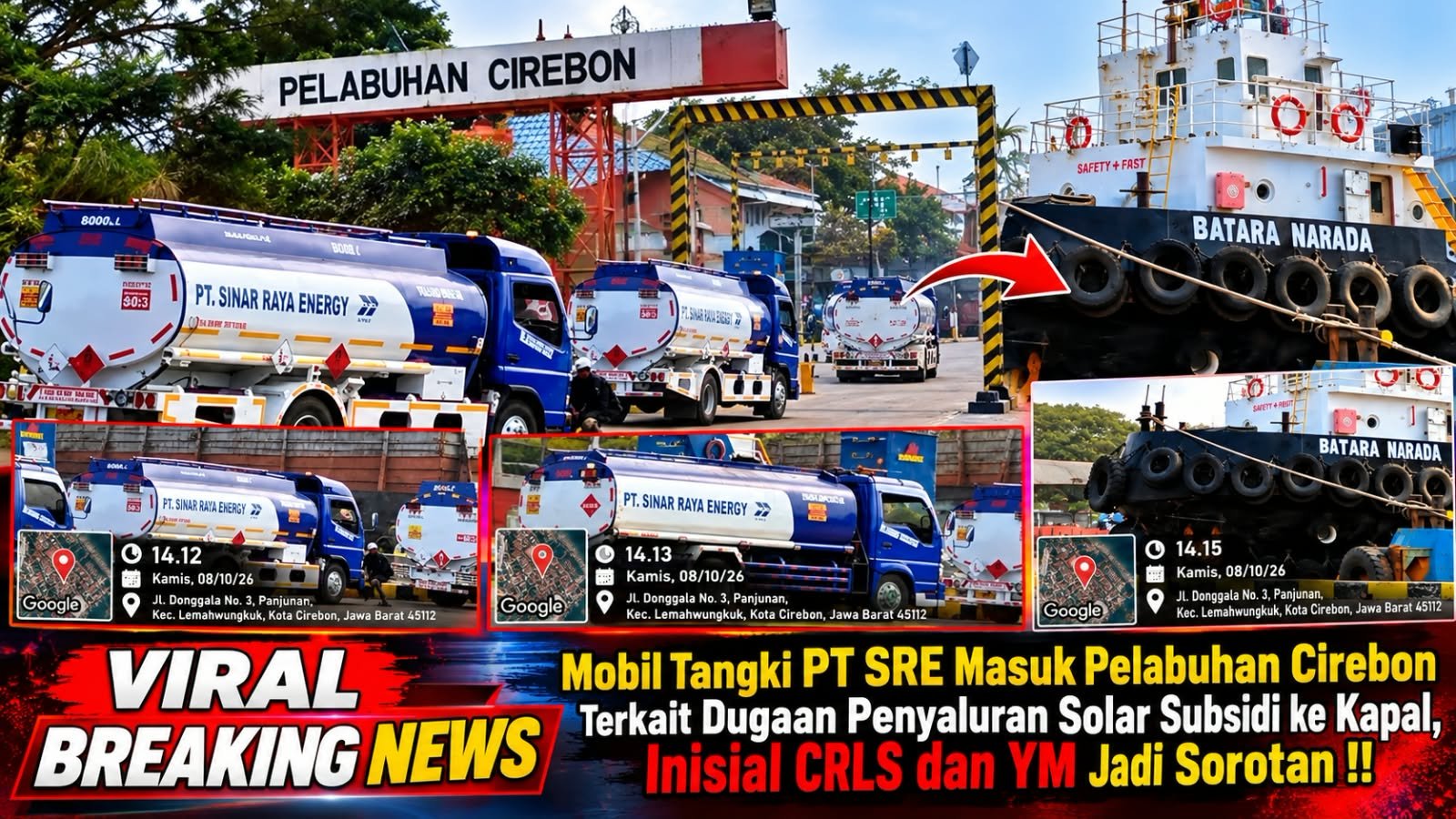 Mobil Tangki PT SRE Masuk Pelabuhan Cirebon Terkait Dugaan Penyaluran Solar Subsidi ke Kapal, Inisial CRLS dan YM Jadi Sorotan !!