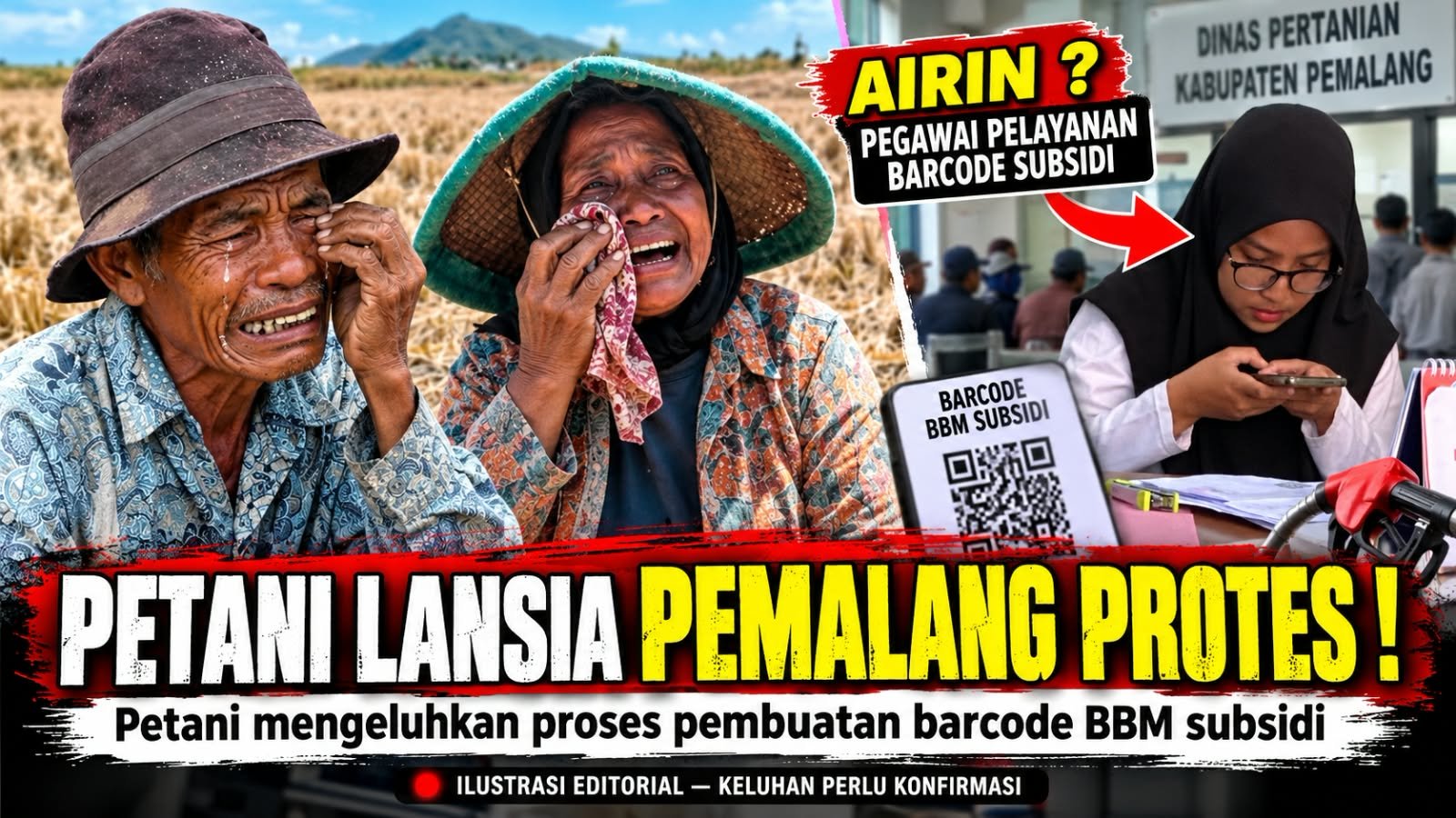 Petani Lansia Pemalang Protes !! Oknum Pegawai Pelayanan yang Bernama Airin Persulit Pengurusan Barecode Subsidi