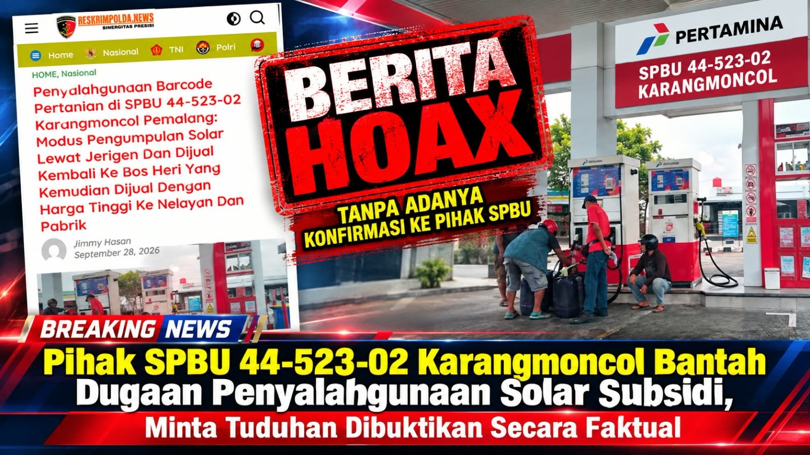 SPBU 44-523-02 Karangmoncol Bantah Dugaan Penyalahgunaan Subsidi Tenaga Surya, Minta Tuduhan Dibuktikan Secara Faktual
