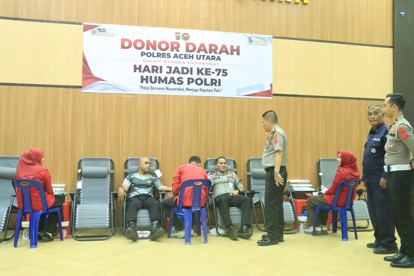 Lewat Donor Darah, Polres Aceh Utara Peringati Hari Jadi Ke-75 Humas Polri